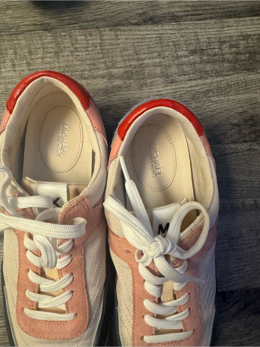 Michael Kors Pink and Red Lace-Up Women's Sneakers